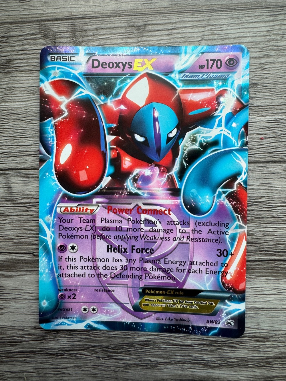 Deoxys EX Team Plasma Pokemon Card BW82
